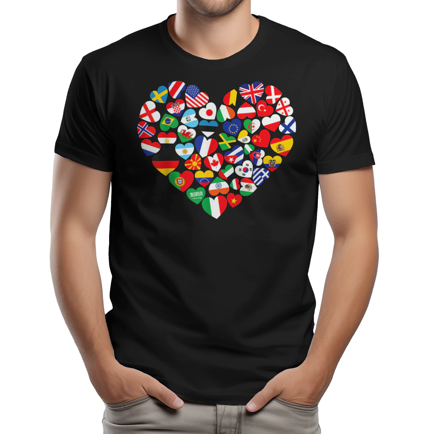 Flags of Countries of The World International Flag Heart Classic Unisex T-shirt
