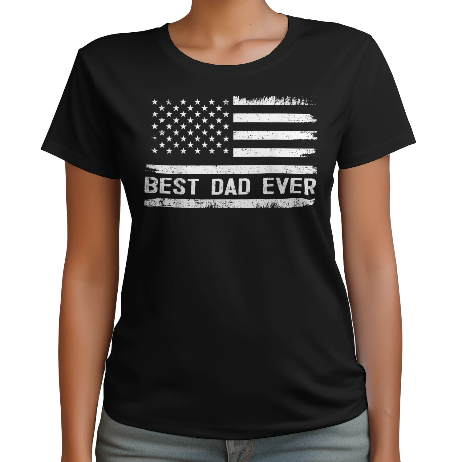Best Dad Ever with US American Flag Gifts Fathers Day Dad Classic Unisex T-shirt