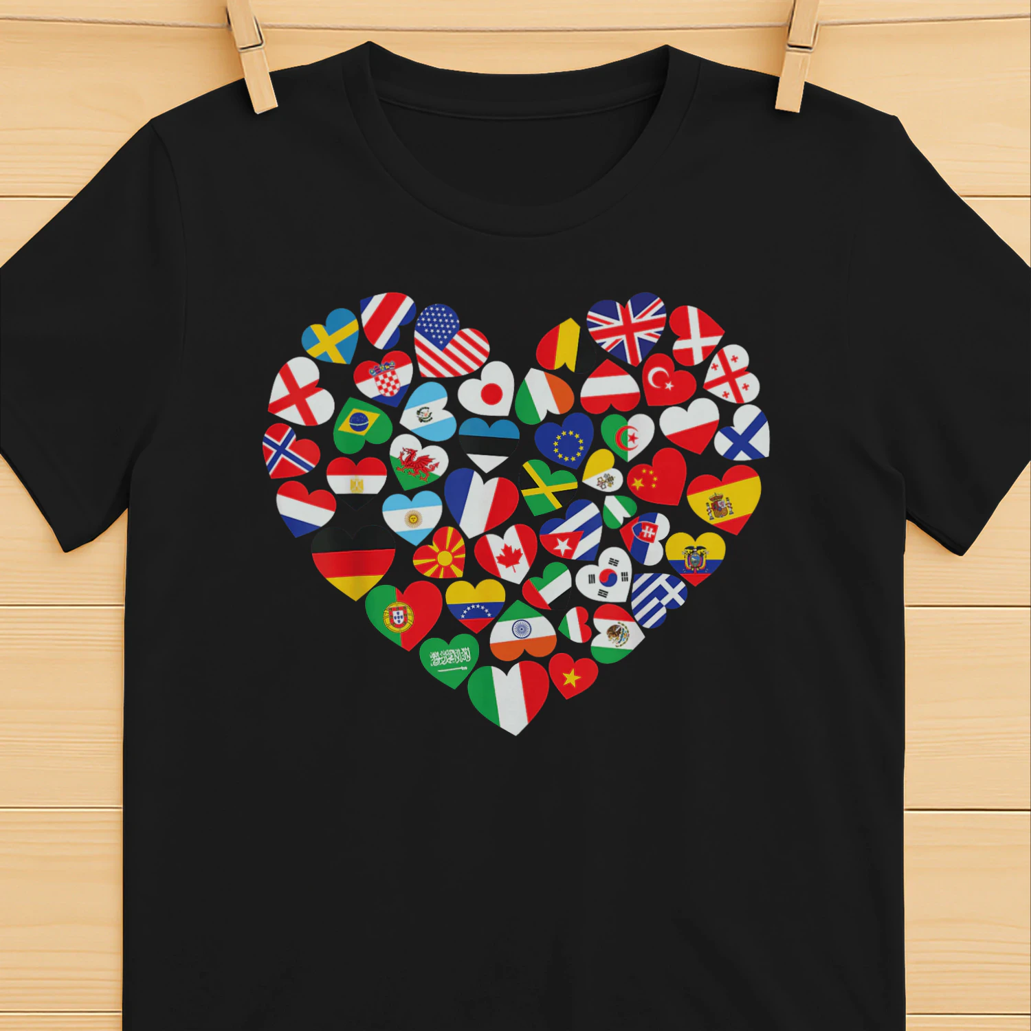 Flags of Countries of The World International Flag Heart Classic Unisex T-shirt