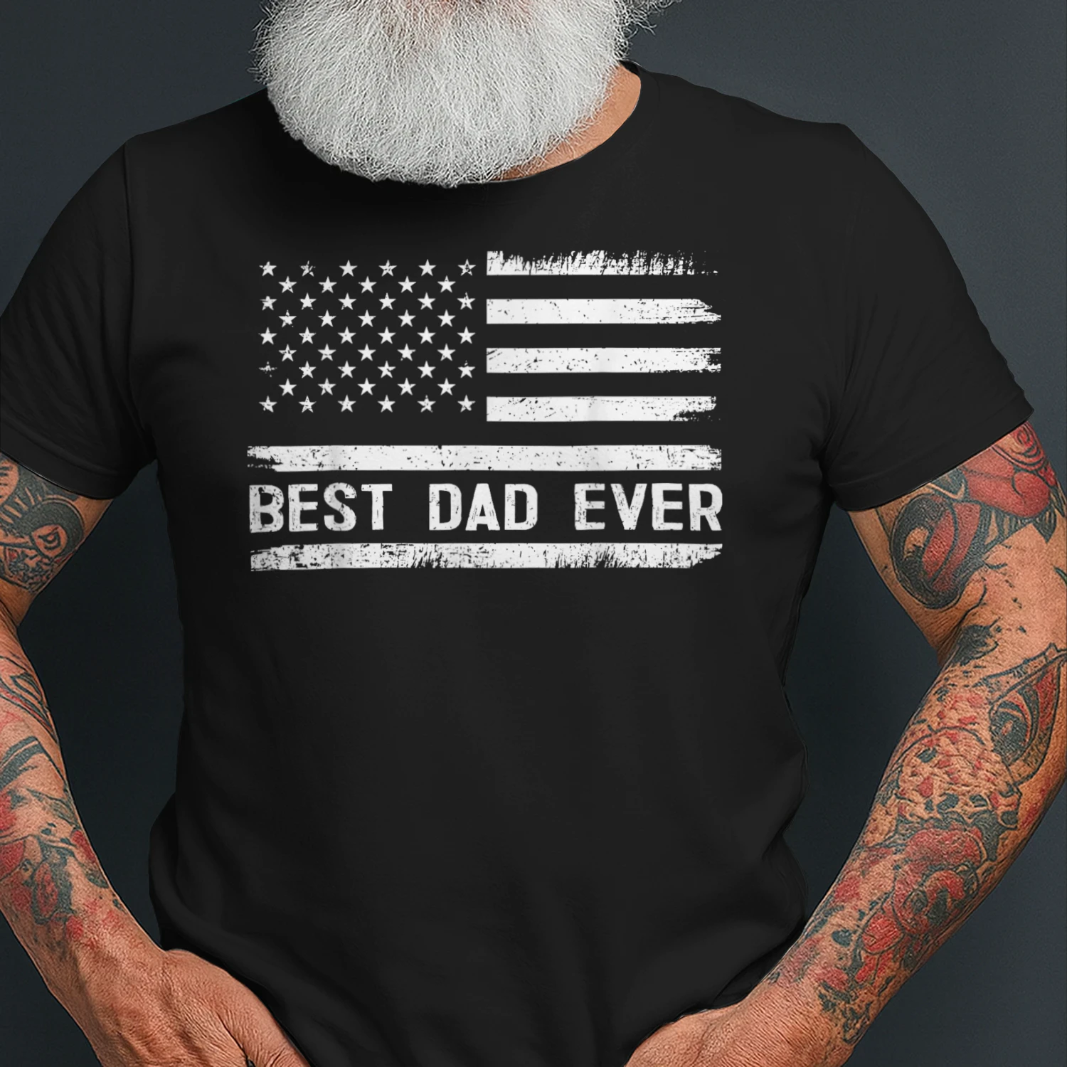 Best Dad Ever with US American Flag Gifts Fathers Day Dad Classic Unisex T-shirt