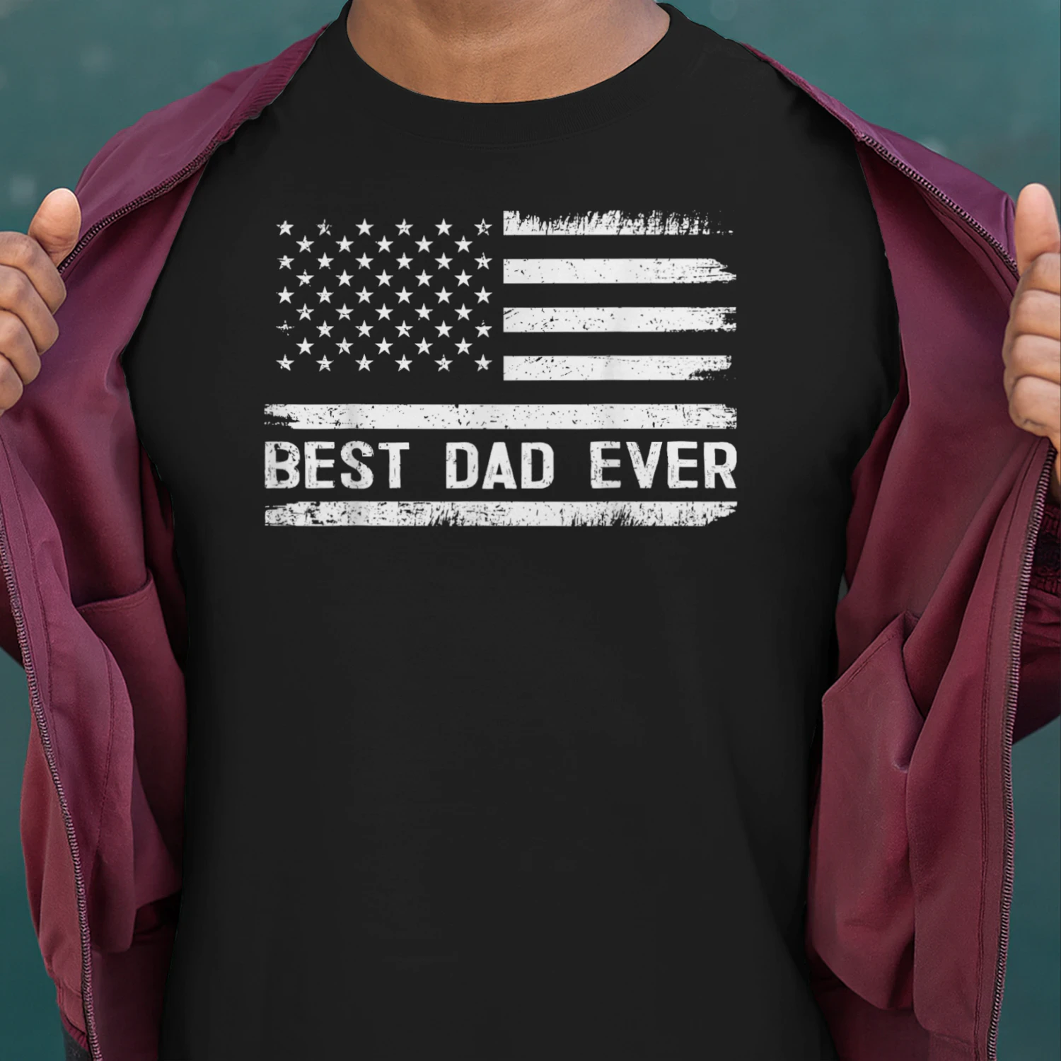 Best Dad Ever with US American Flag Gifts Fathers Day Dad Classic Unisex T-shirt