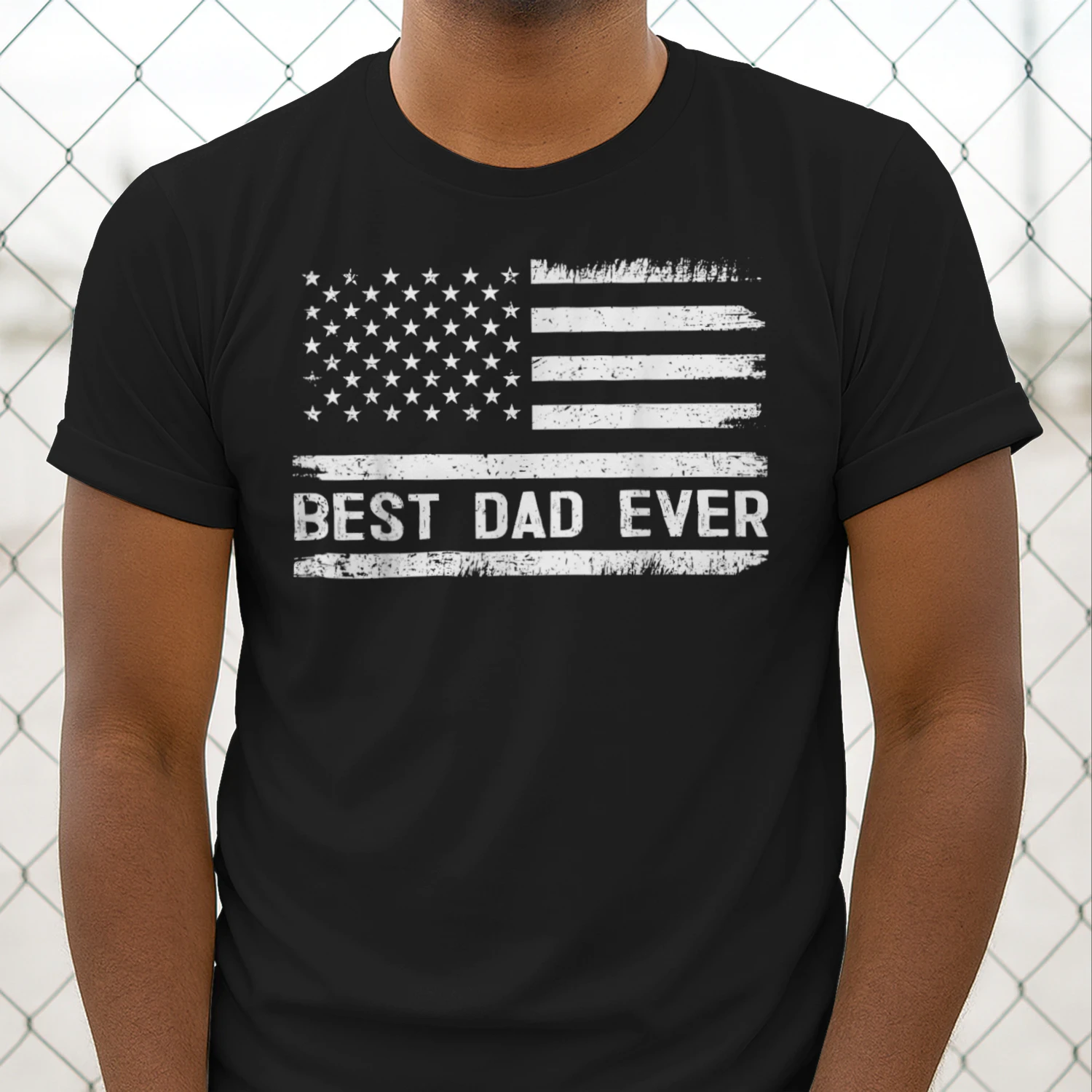 Best Dad Ever with US American Flag Gifts Fathers Day Dad Classic Unisex T-shirt