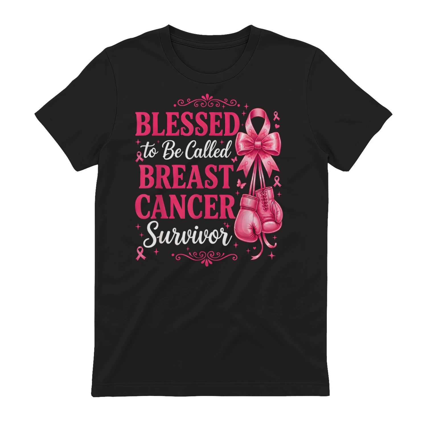 Blessed to Be Called Breast Cancer Survivor Pink Ribbon T-Shirt