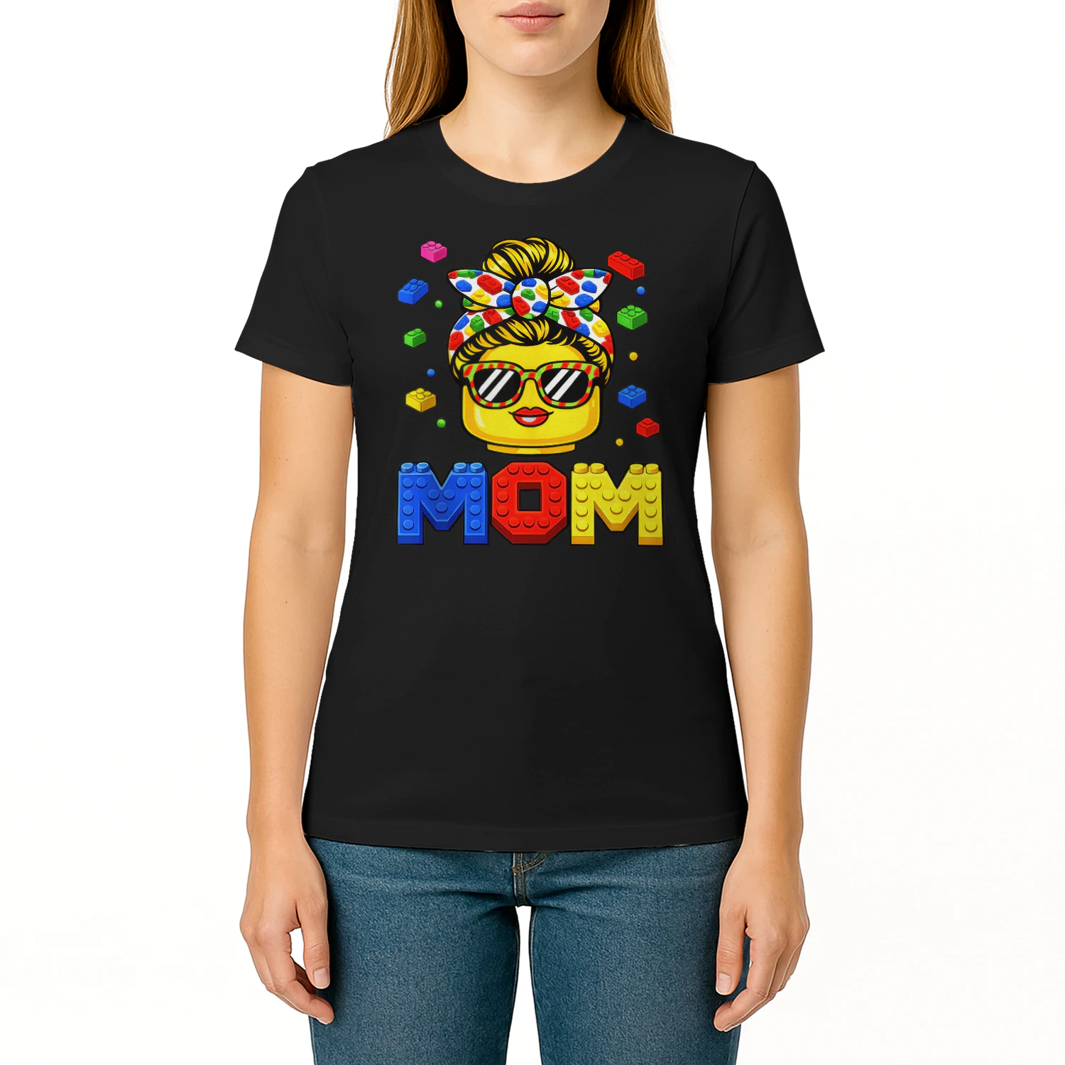 Family Mom Master Builder Building Bricks Blocks Mothers Day T shirt