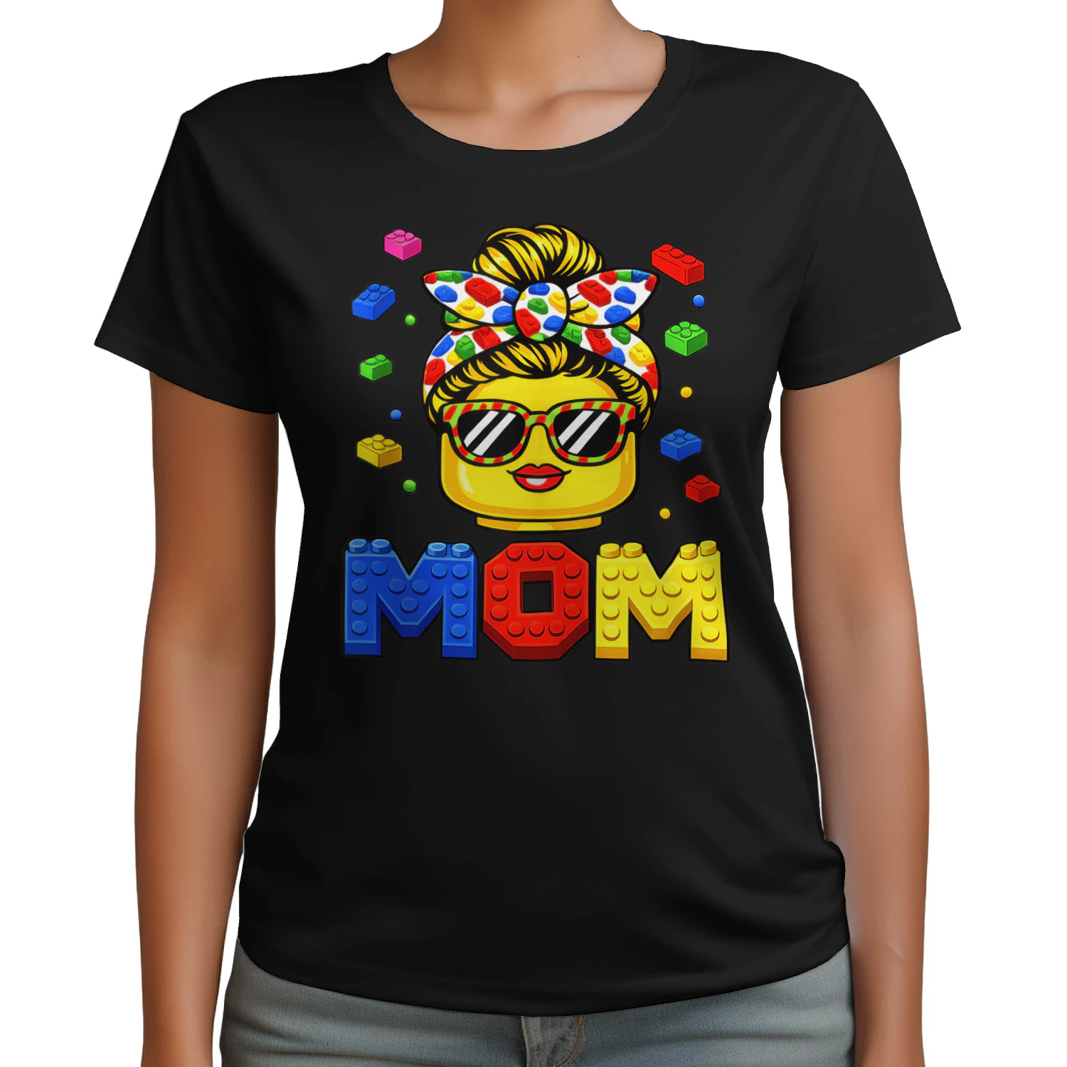 Family Mom Master Builder Building Bricks Blocks Mothers Day T shirt