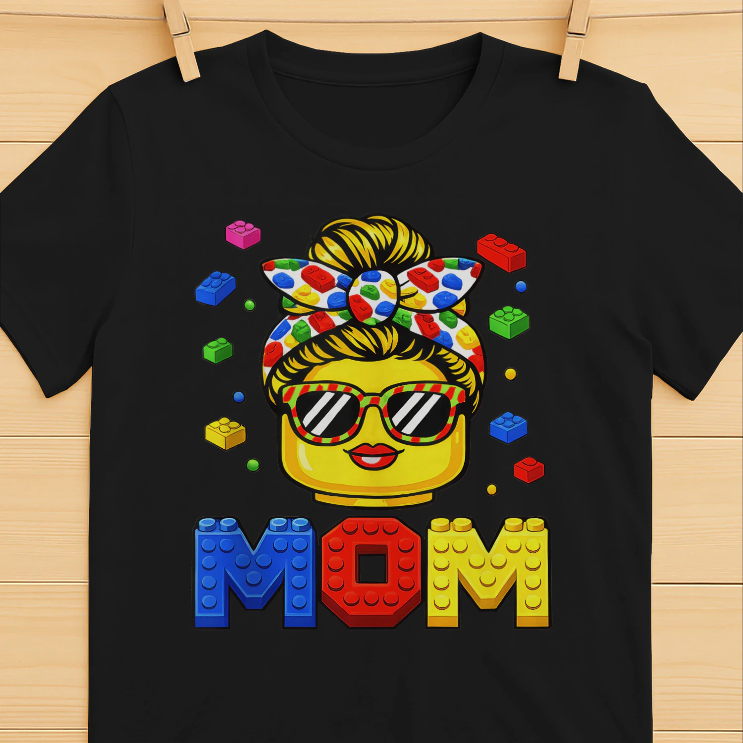 Family Mom Master Builder Building Bricks Blocks Mothers Day T shirt