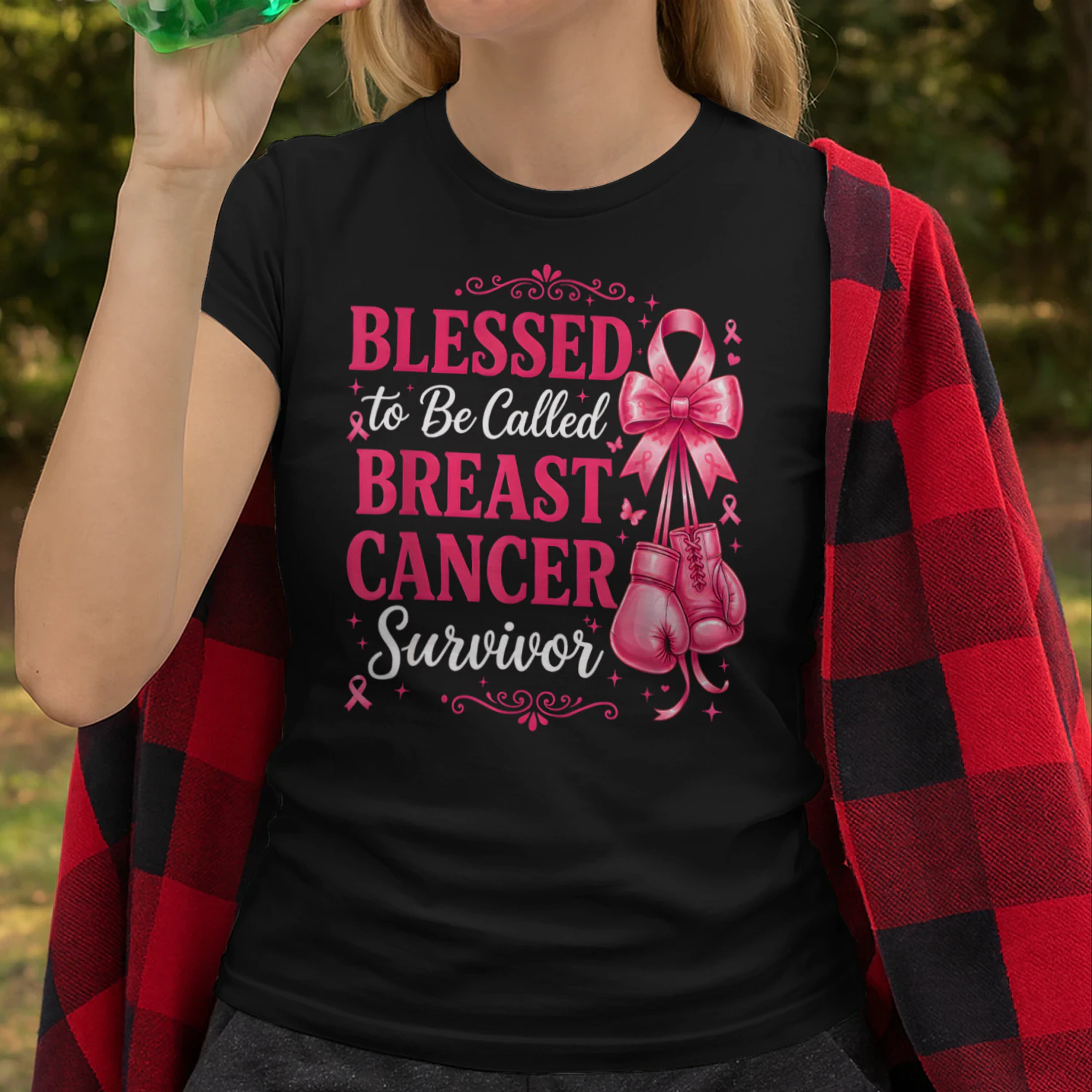 Blessed to Be Called Breast Cancer Survivor Pink Ribbon T-Shirt