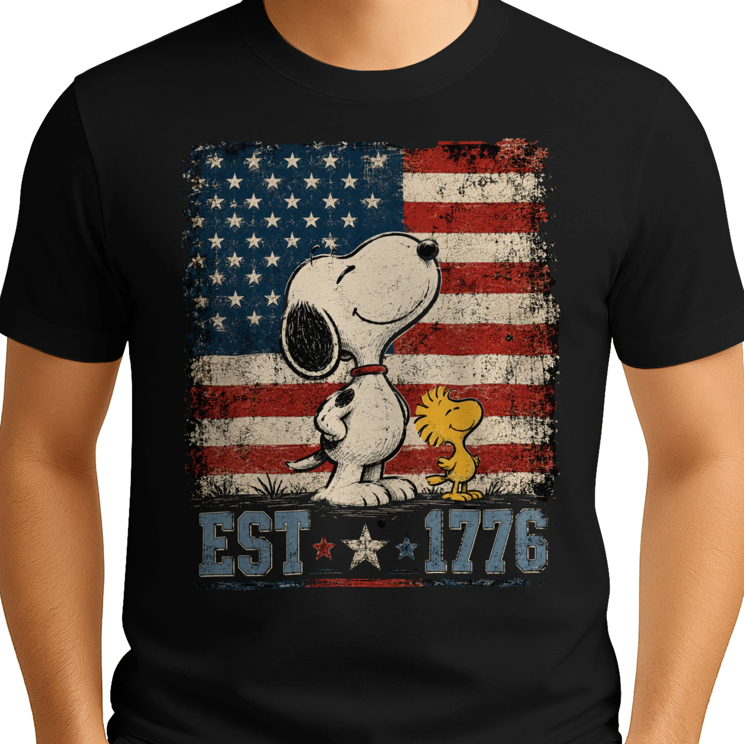 Retro Snoopy 4th of July Dog , American Flag Shirt