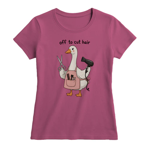 Funny Hairstylist Goose, Off to Cut Hair Salon Art 