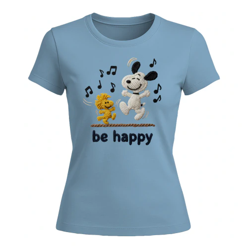 Cartoon Dog and Bird Be Happy