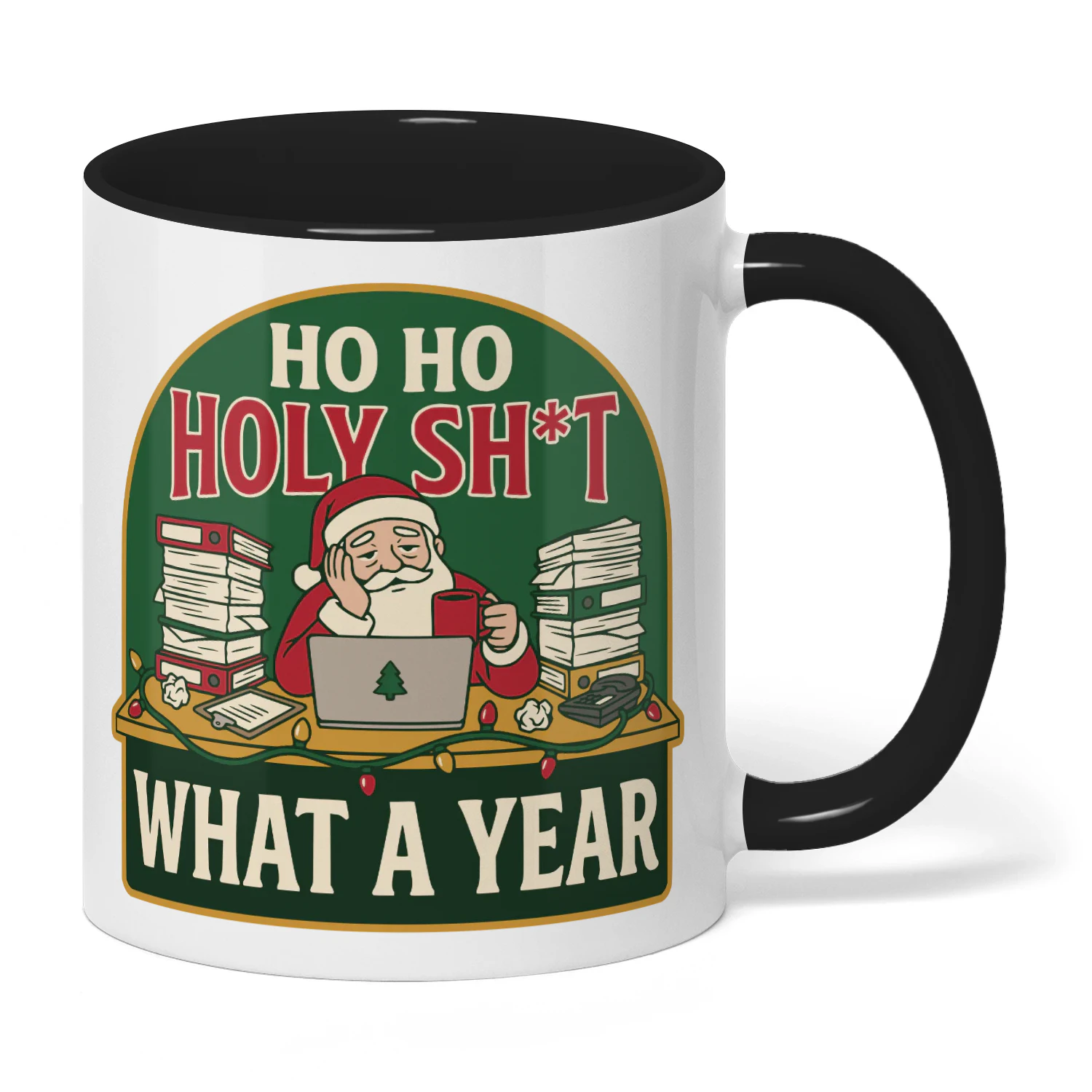 Ho Ho Holy Shit What a Year Christmas Mug 