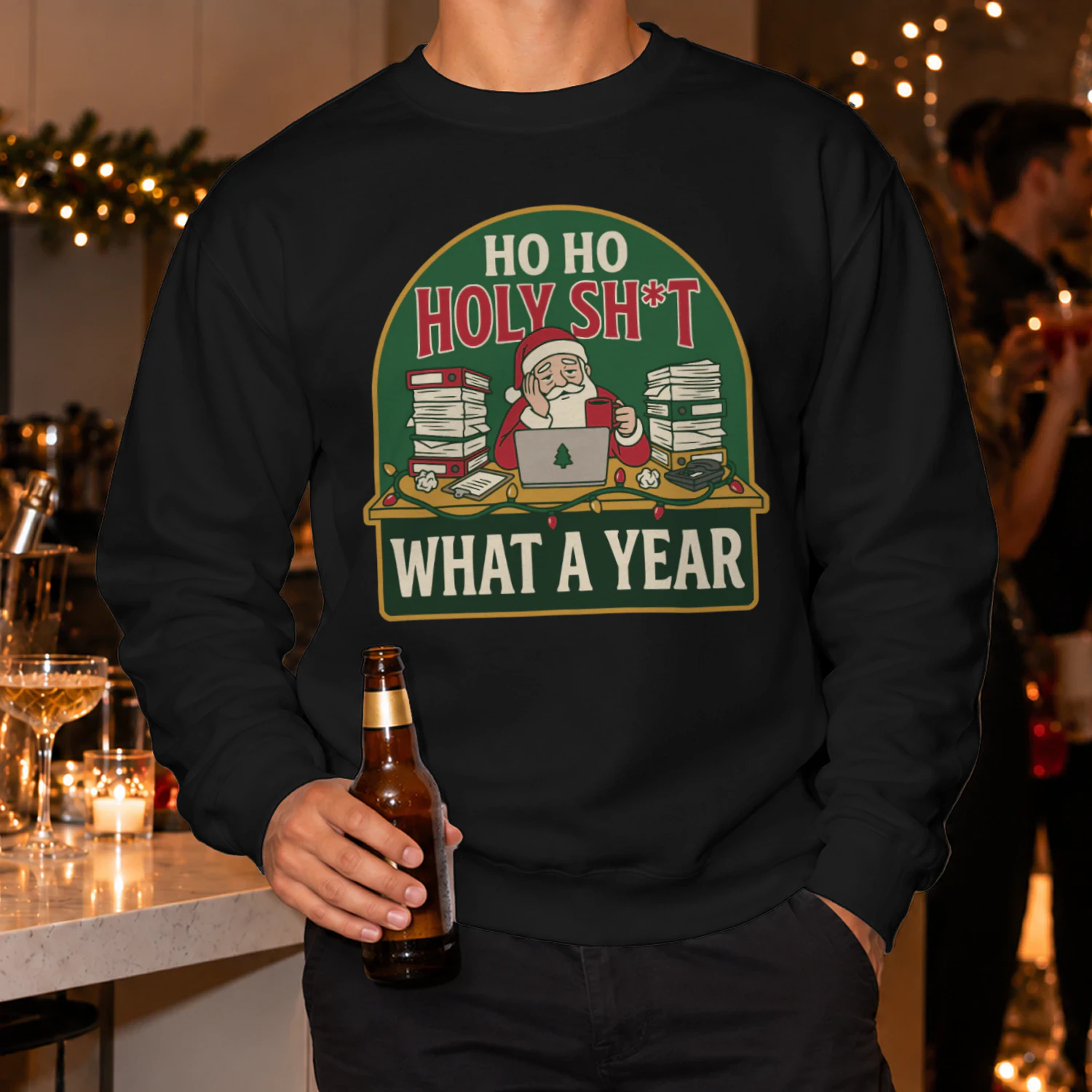 Ho Ho Holy Shit What a Year Christmas Sweater 