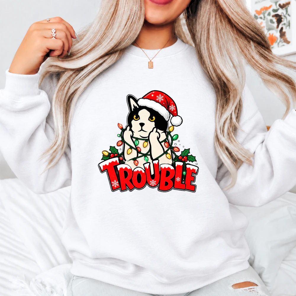 Trouble Christmas Cat
