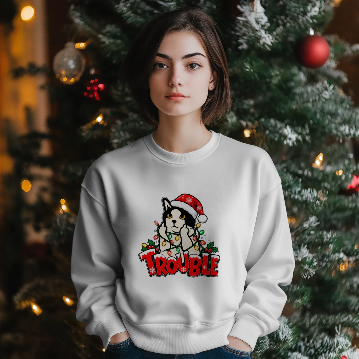 Trouble Christmas Cat