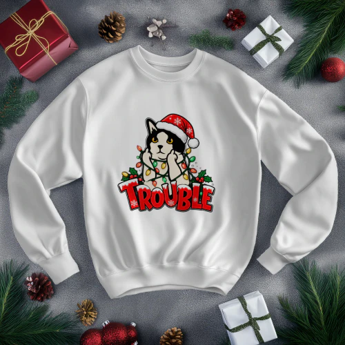 Trouble Christmas Cat