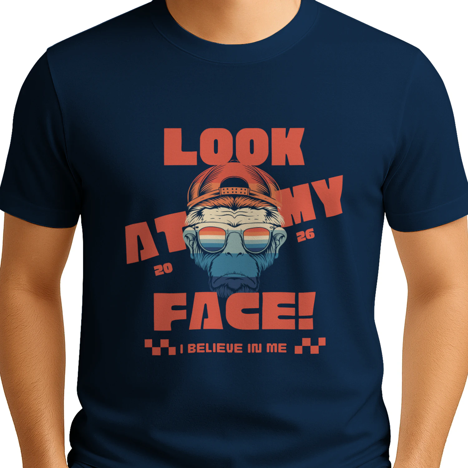  Retro Monkey Face T Shirt