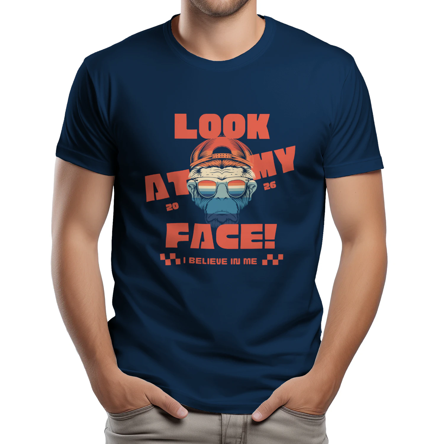  Retro Monkey Face T Shirt