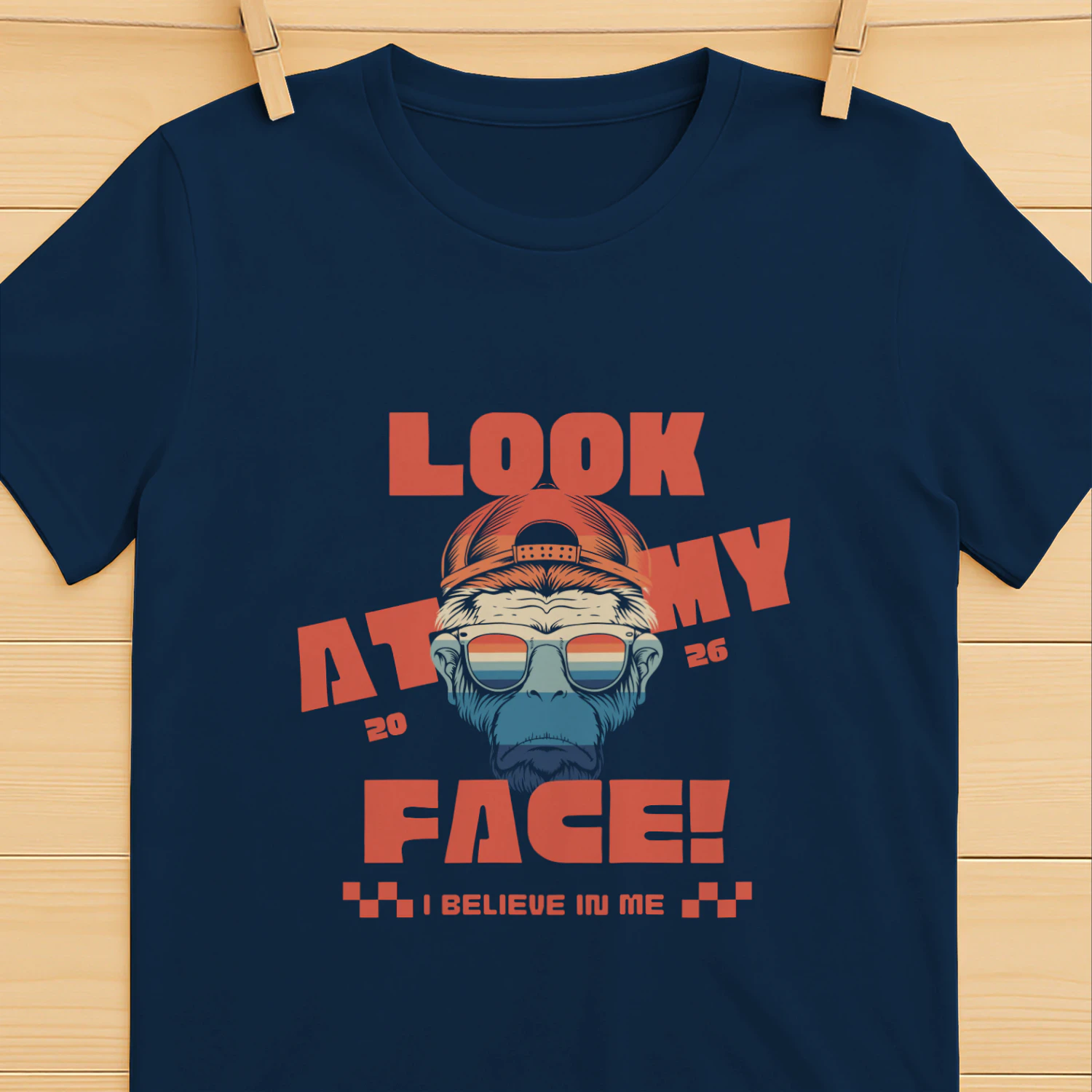  Retro Monkey Face T Shirt