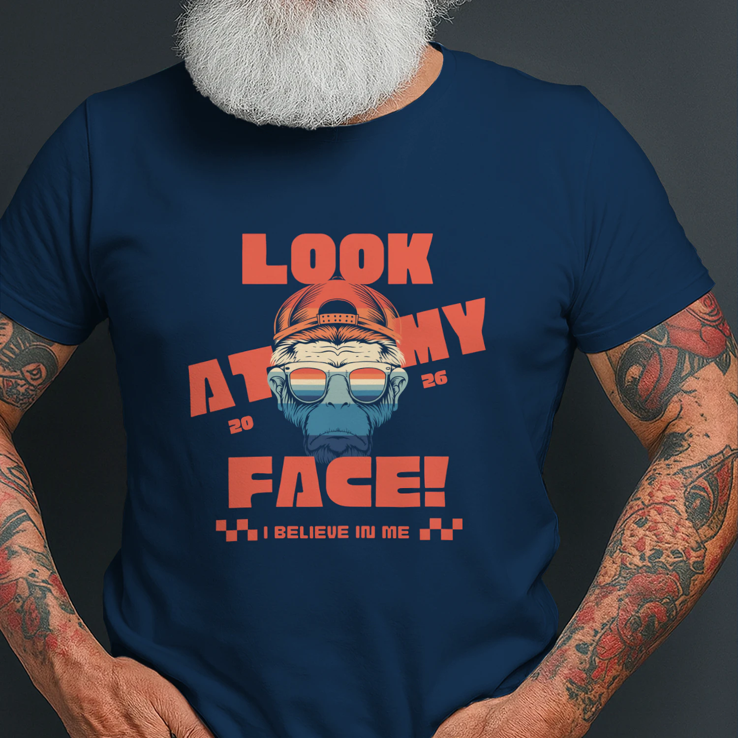  Retro Monkey Face T Shirt