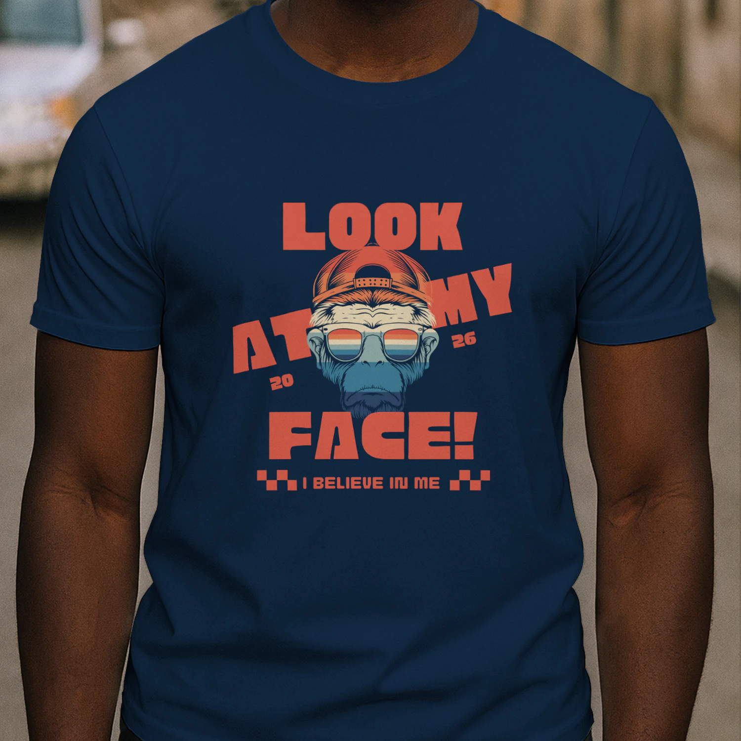  Retro Monkey Face T Shirt
