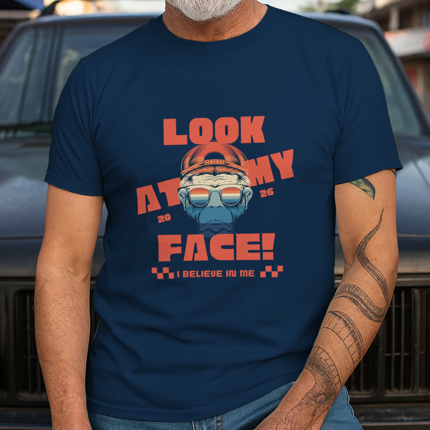  Retro Monkey Face T Shirt