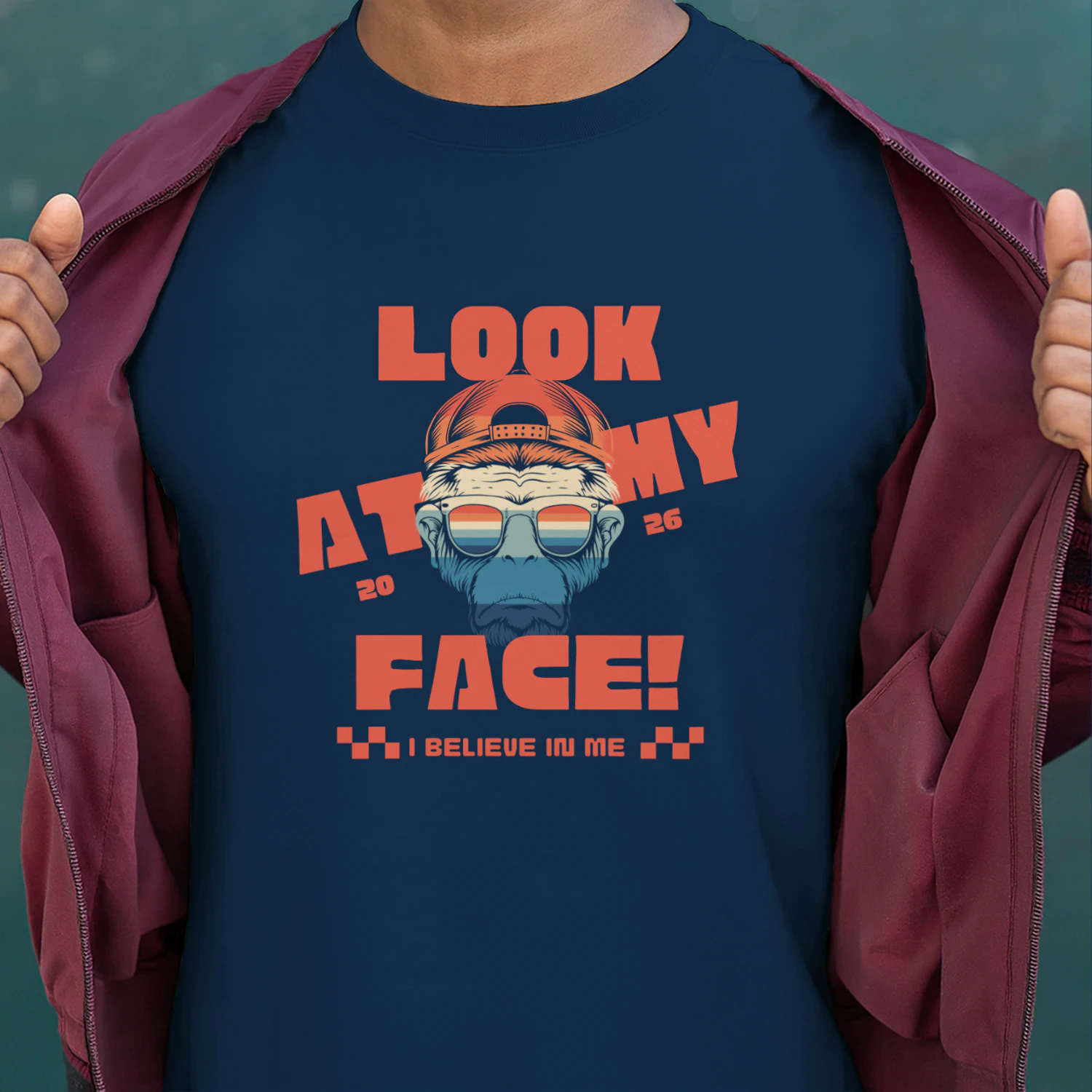  Retro Monkey Face T Shirt