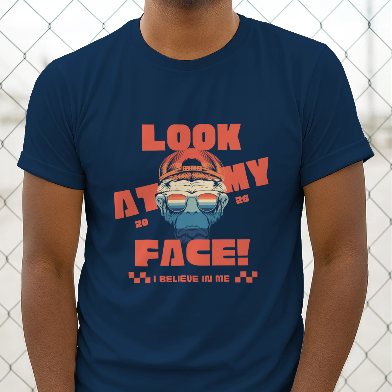  Retro Monkey Face T Shirt