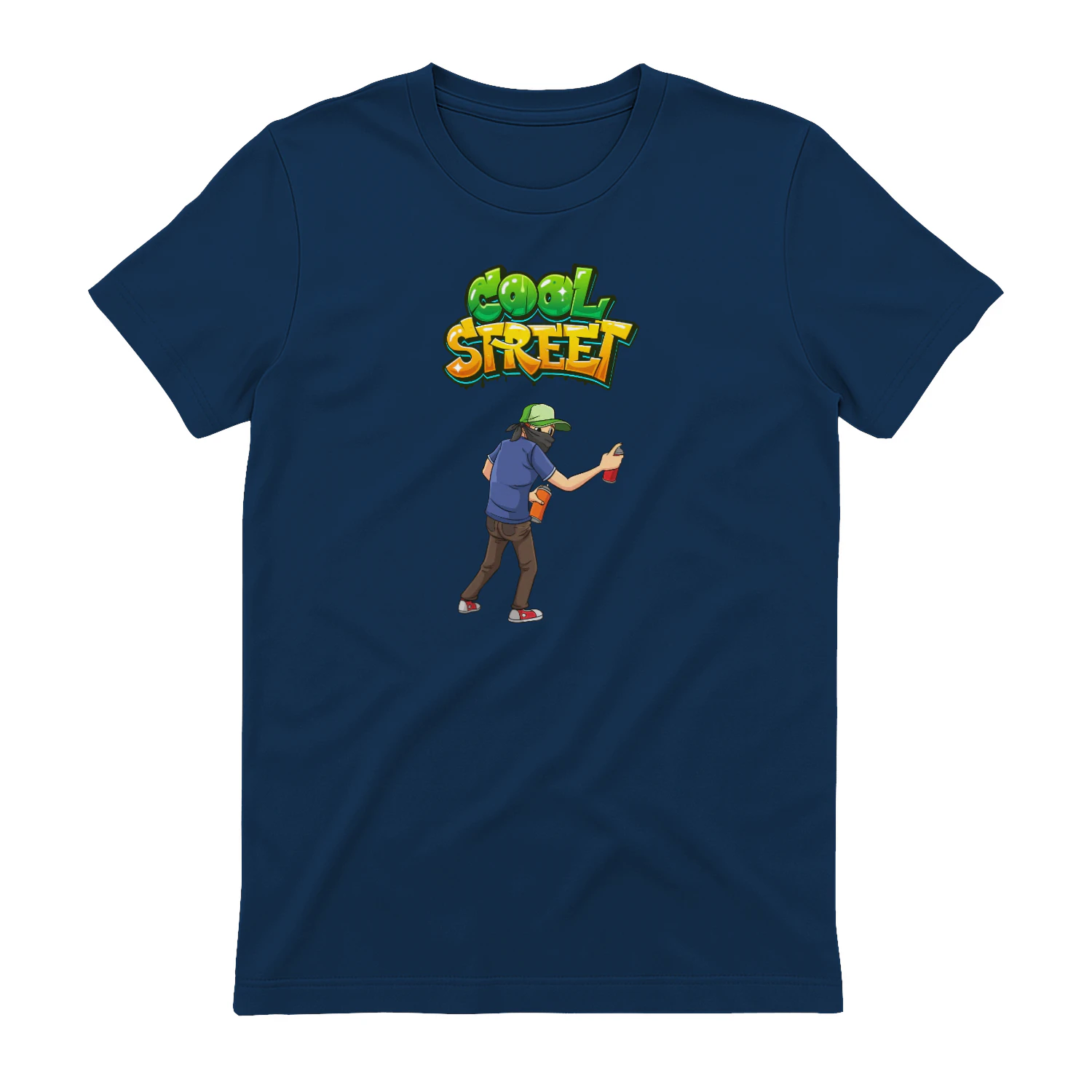 White Green and Blue Dynamic Graffiti T-Shirt 