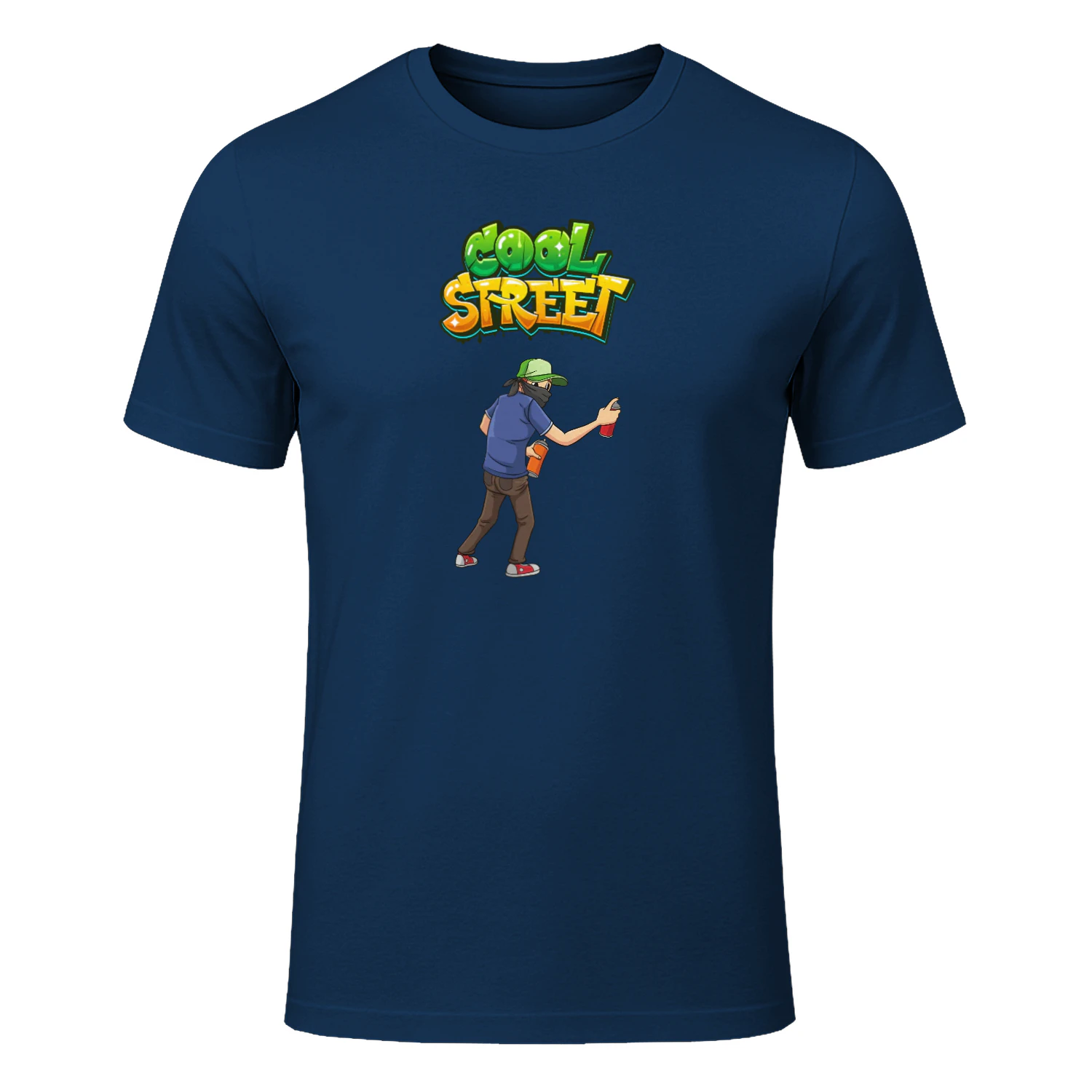 White Green and Blue Dynamic Graffiti T-Shirt 