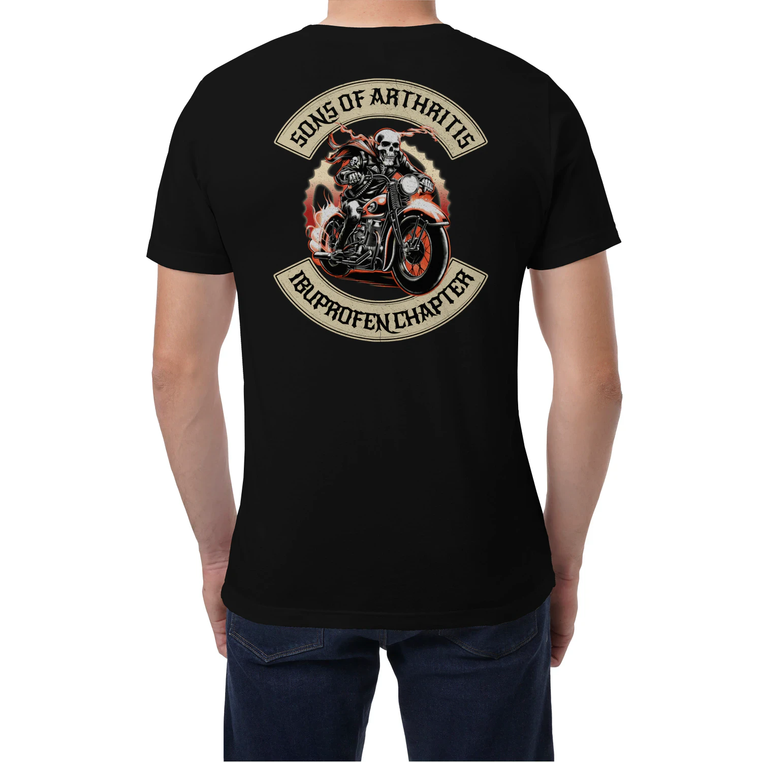 Sons of Arthritis - Ibuprofen Chapter Retro Styled Back Printed Unisex Softstyle T-shirt