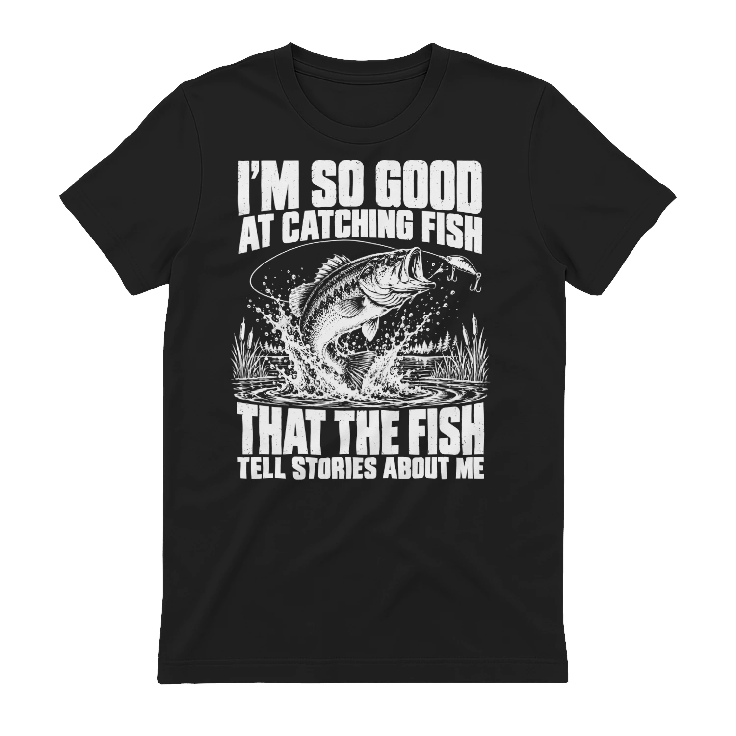 Fish Tell Stories About Me Funny Fishing T-Shirt 