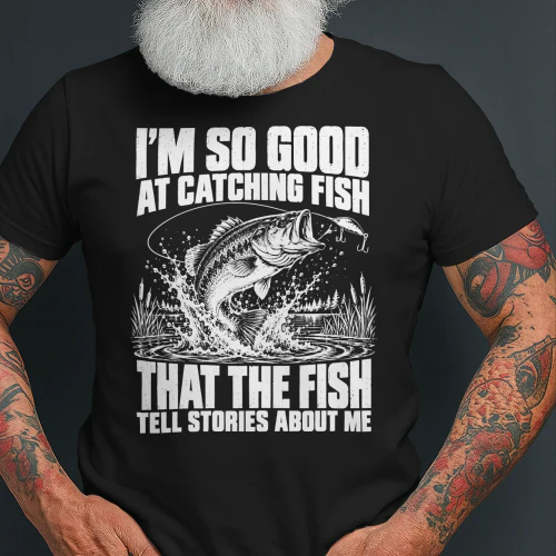 Fish Tell Stories About Me Funny Fishing T-Shirt 