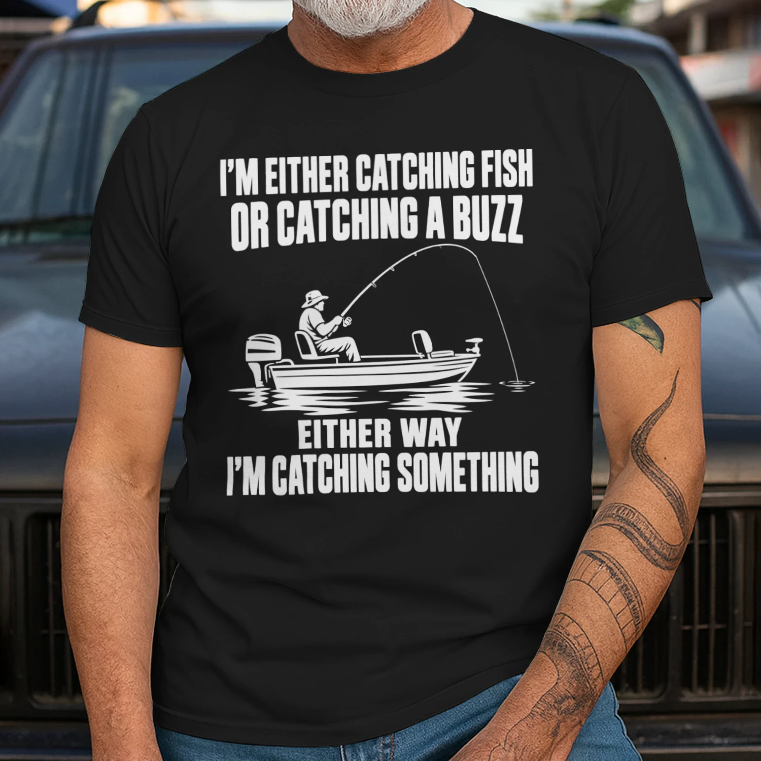Funny Fishing – Catching Fish or a Buzz T-shirt