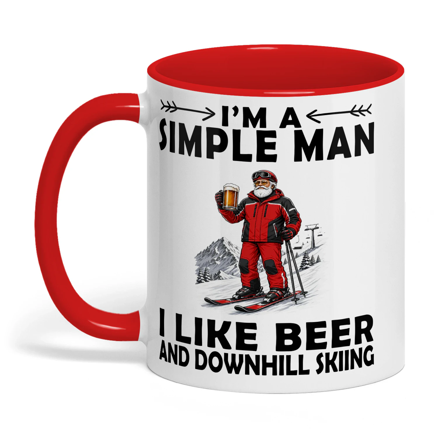 Downhill-Skiing-simple-man-mug