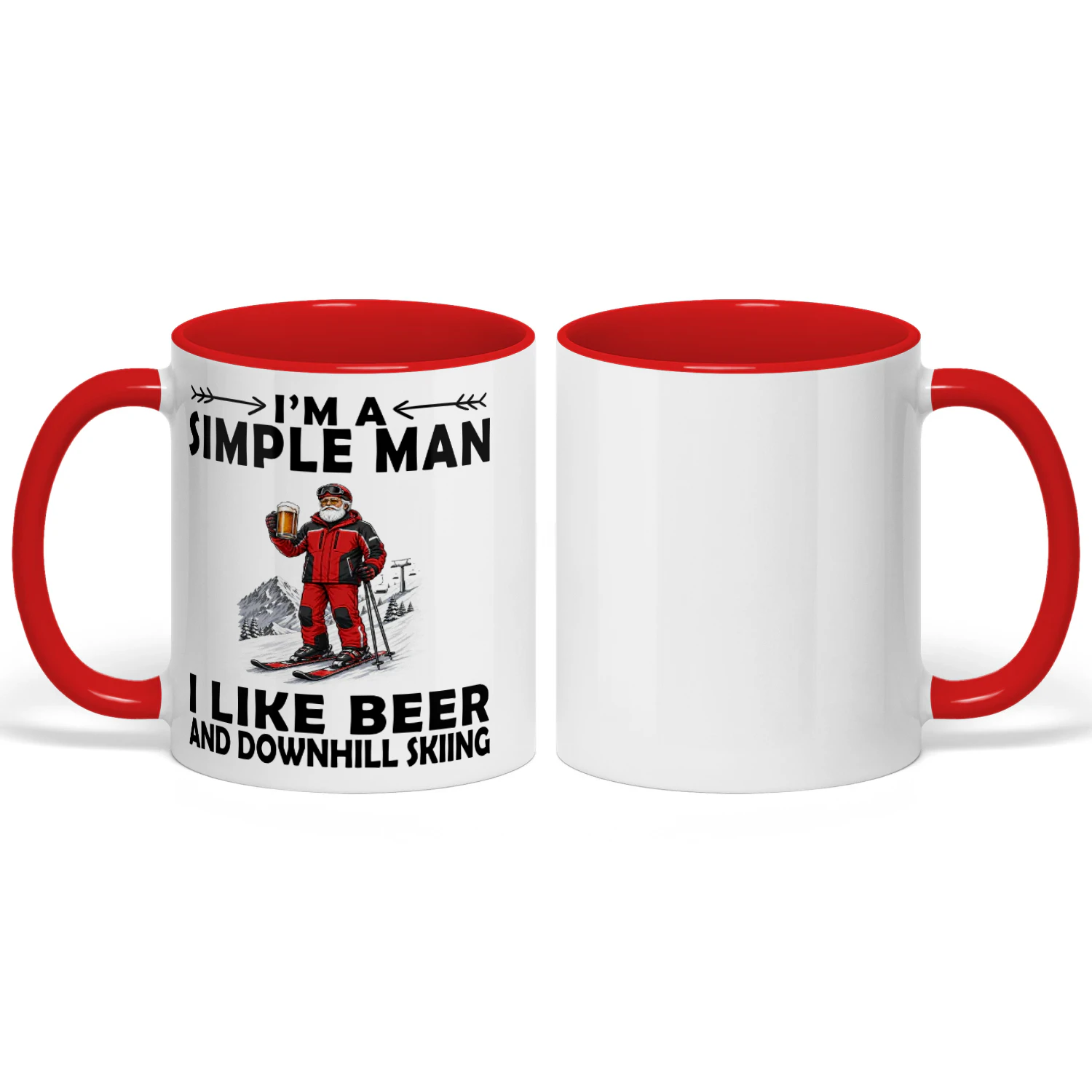 Downhill-Skiing-simple-man-mug