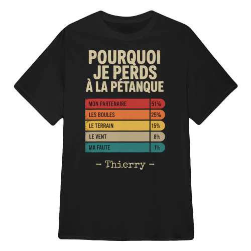 Pourquoi Je Perds à la Pétanque – Humour Pétanque Personnalisable pour Joueur et Passionné
