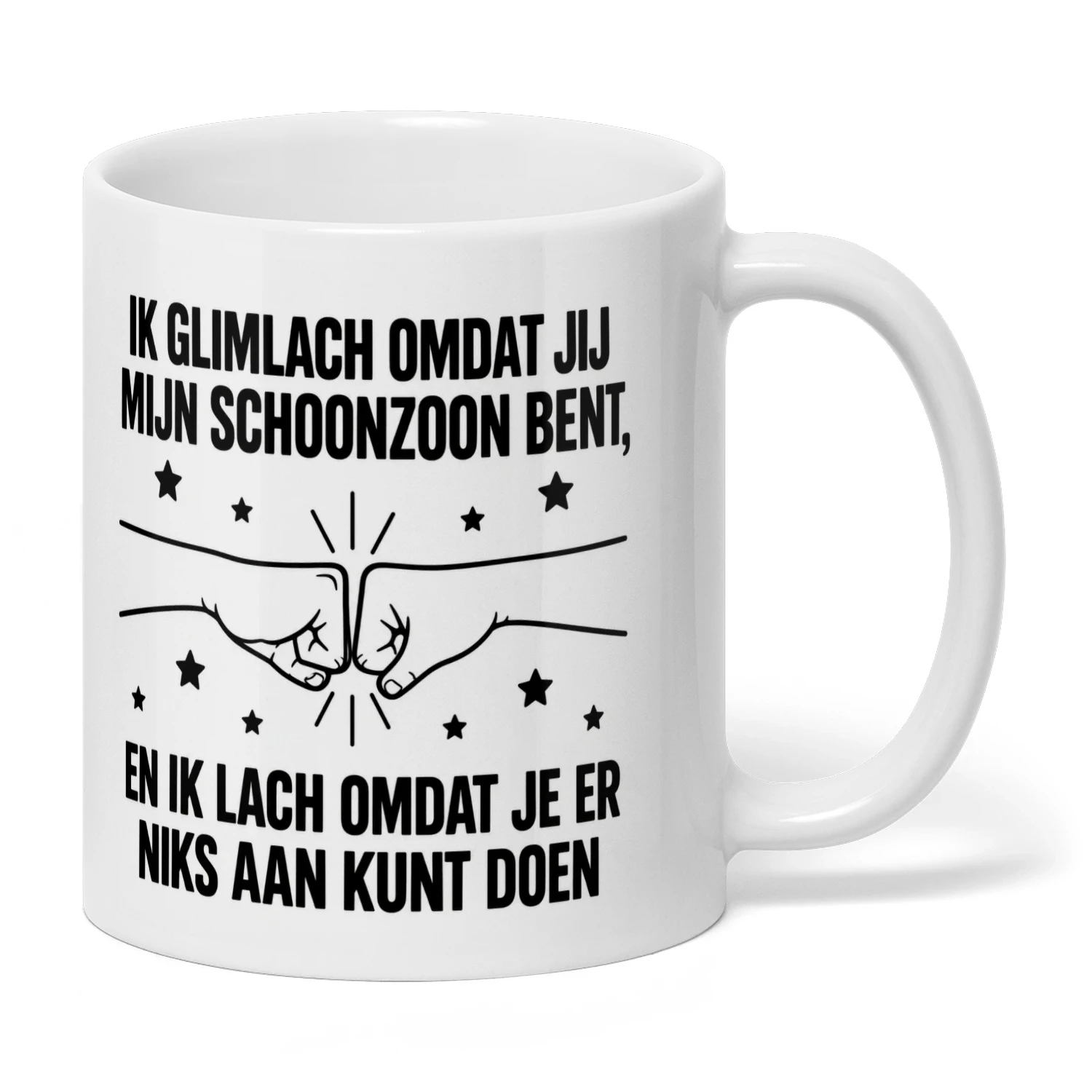 IK GLIMLACH OMDAT JIJ MIJN SCHOONZOON BENT