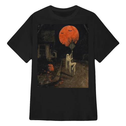 Vintage Pole Dancer Ghost Under Moonlight