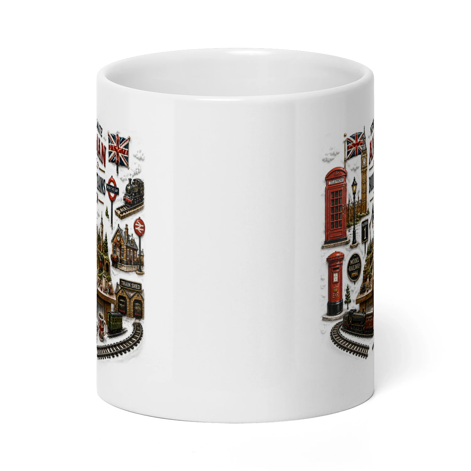 TEU0031 Never Underestimate An Old Man Building Model Trains With Passion Mug