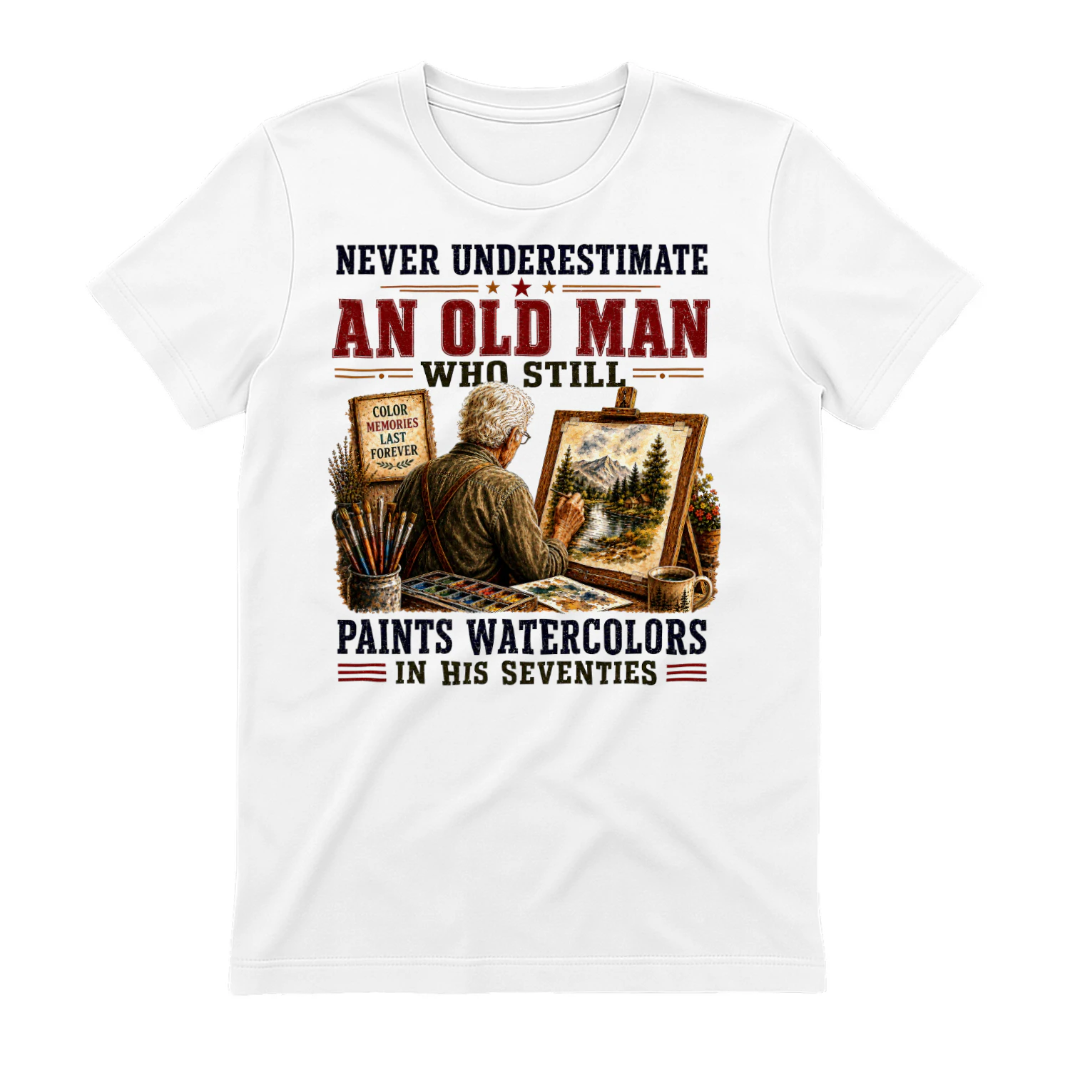 Old Man Paints Watercolors