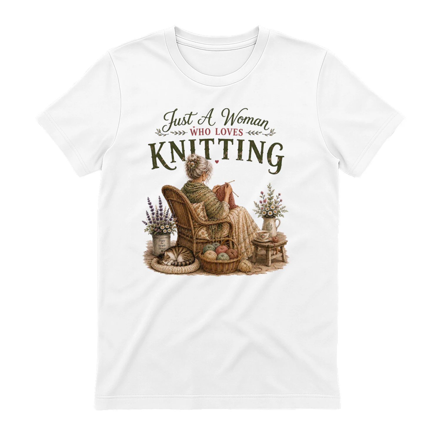 TEU0196 Just A Woman Who Loves Knitting