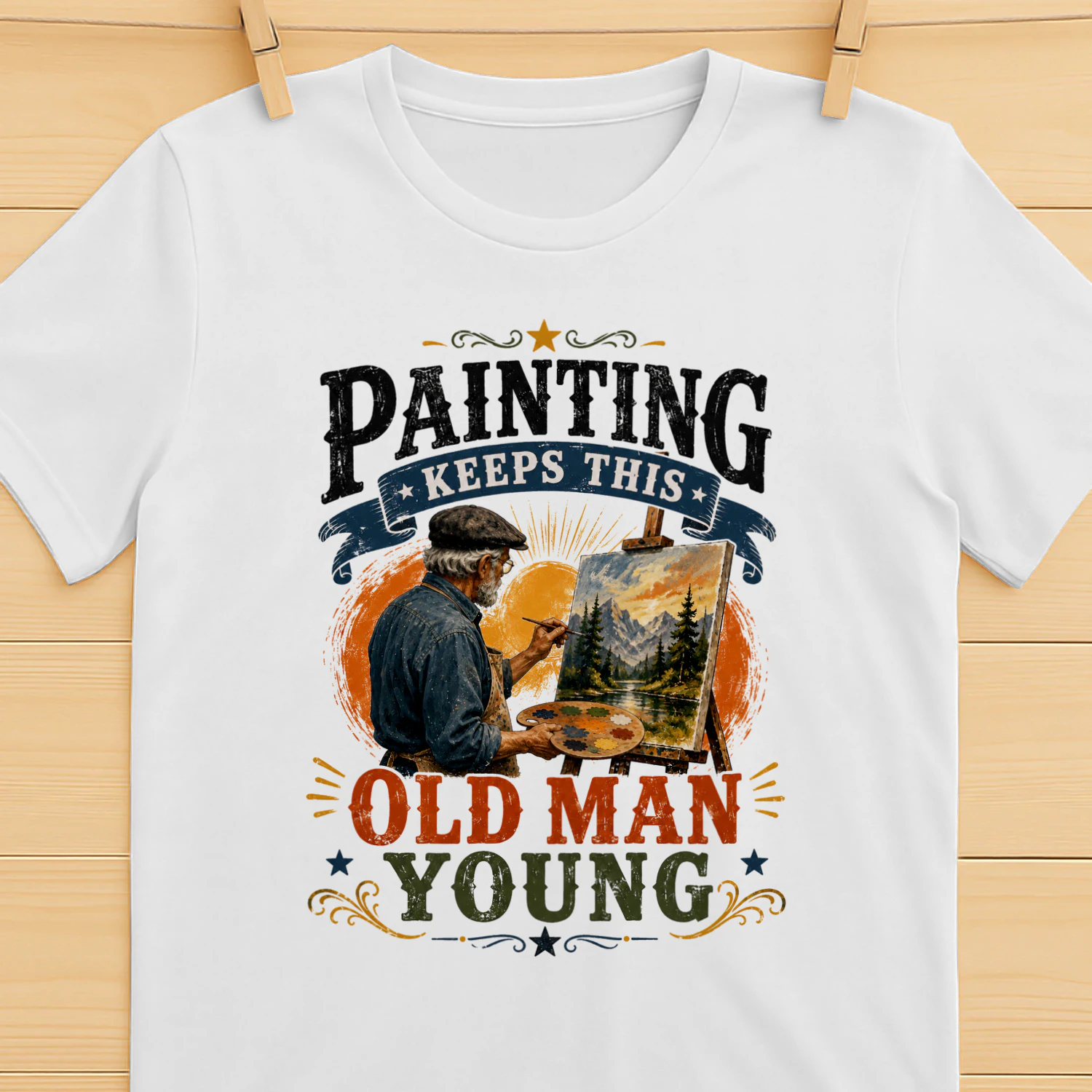 TEU0284 Painting Keeps This Old Man Young