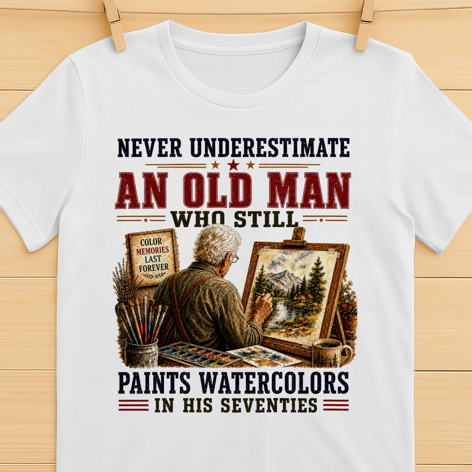 Old Man Paints Watercolors