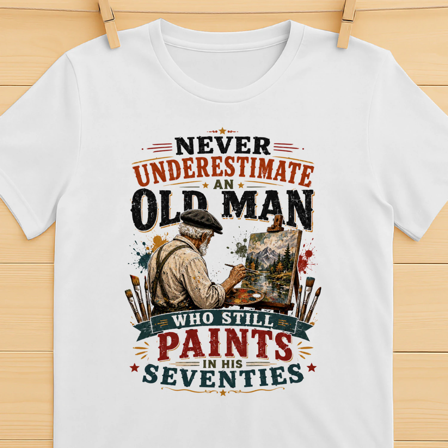 TEU0282 Never Underestimate An Old Man Who Still Paitns In His Seventies