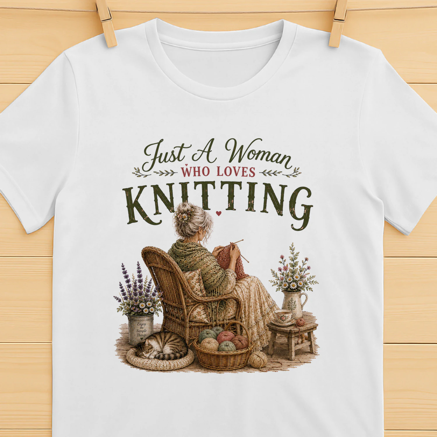 TEU0196 Just A Woman Who Loves Knitting