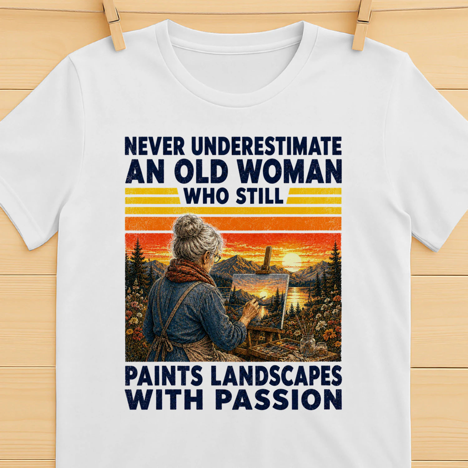 TEU1071 Woman Paints Landscapes