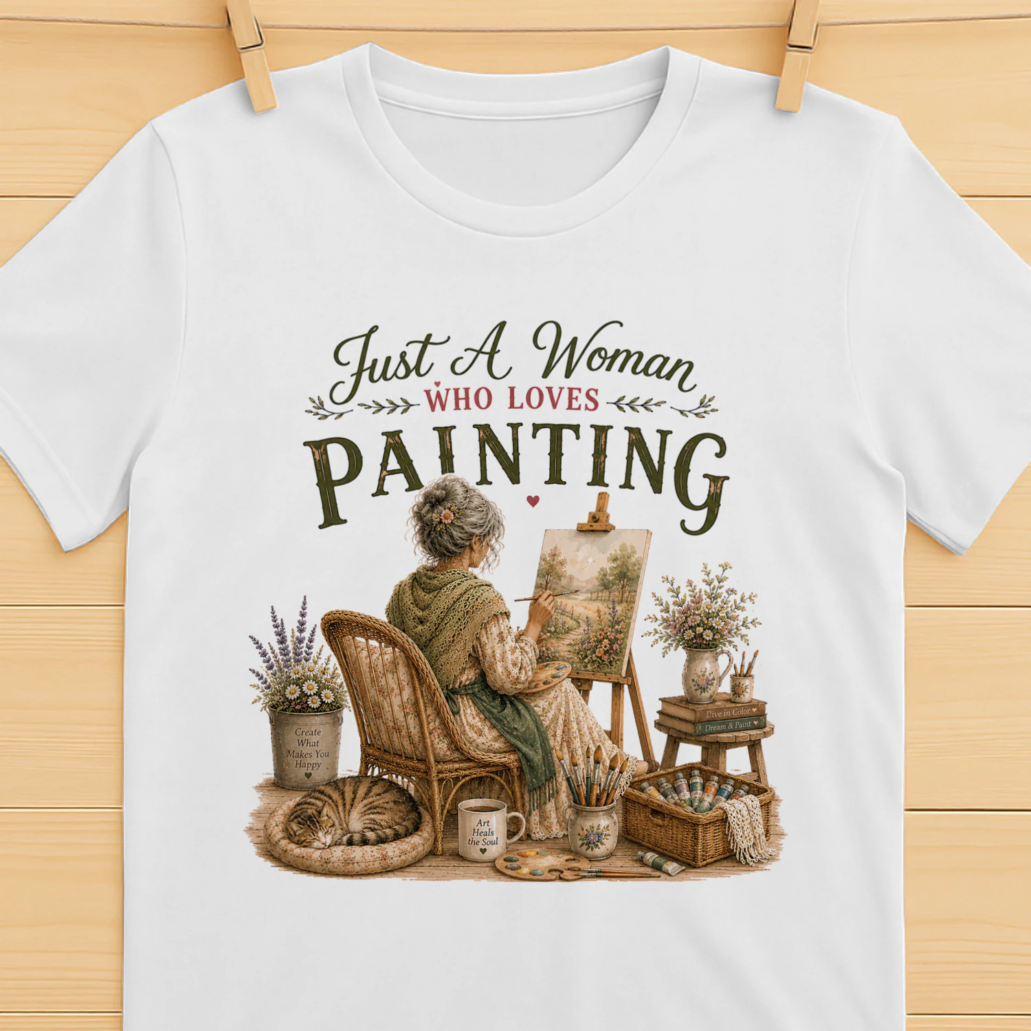 TEU0197 Just A Woman Who Loves Painting