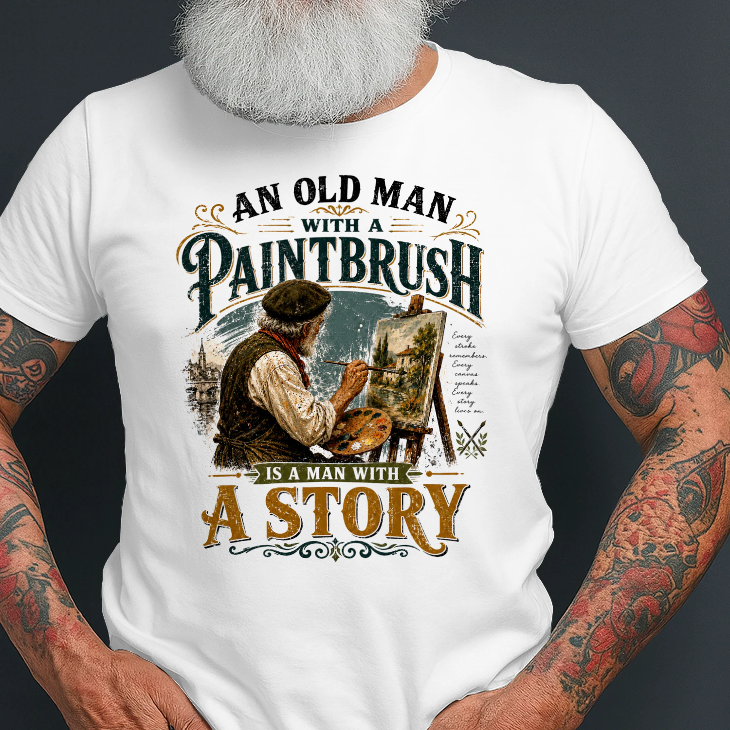 TEU0280 An Old Man Paintbrush Is A Man With A Story