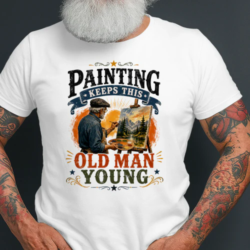 TEU0284 Painting Keeps This Old Man Young