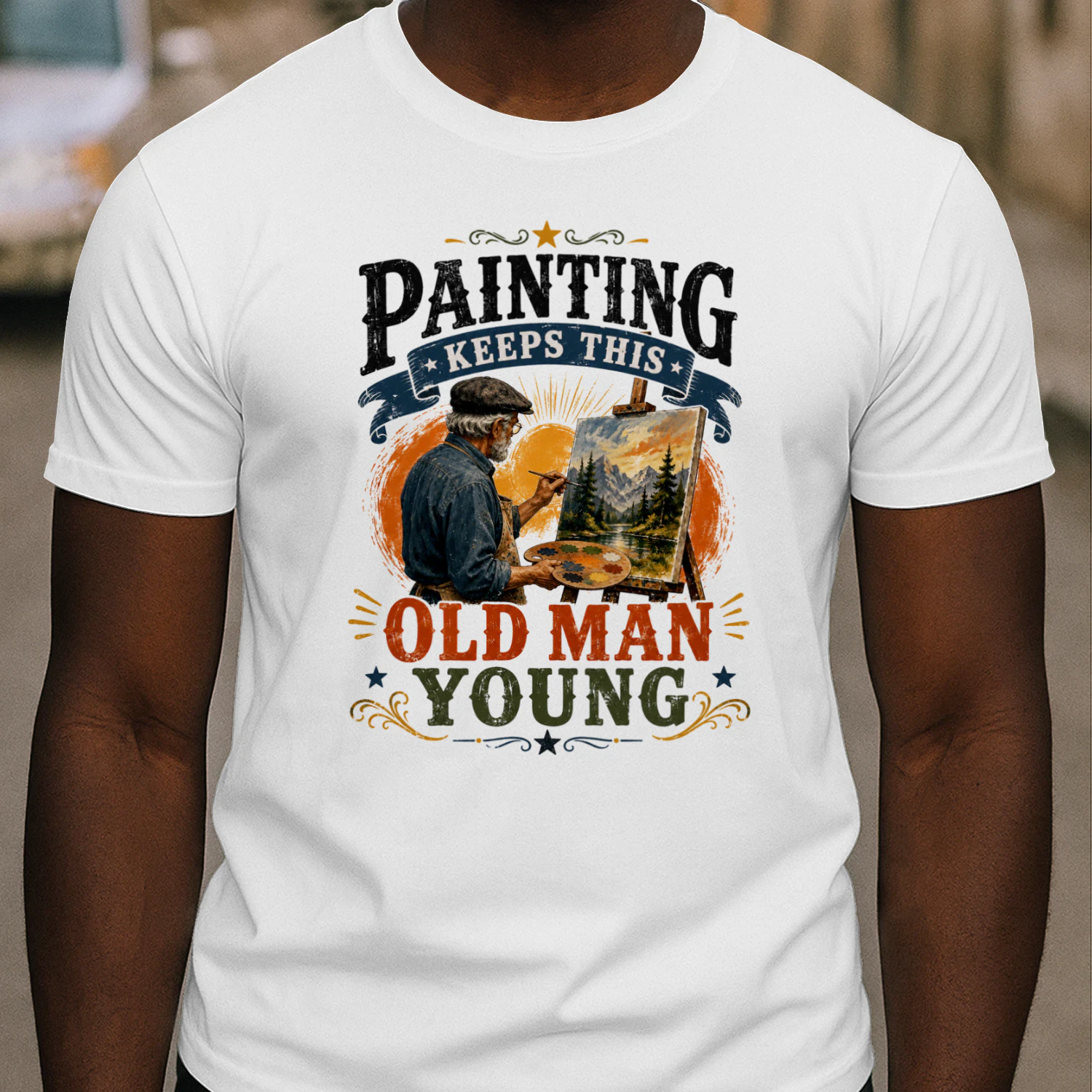 TEU0284 Painting Keeps This Old Man Young